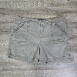 Gloria Vanderbilt Olive Brown Utility Shorts
